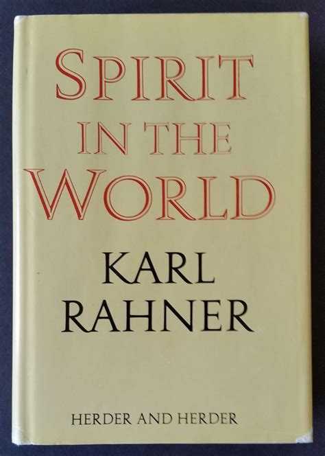 Read Spirit In The World By Karl Rahner