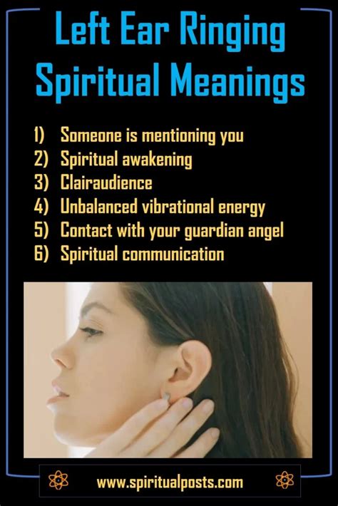 In the context of spiritual practices, some individuals claim to hear ringing in their ears as a sign of heightened intuition or spiritual awakening. Brace yourself for a spiritual awakening, my friend, for this auditory marvel symbolizes growth, guidance, and a gateway to enlightenment. The left ear’s spiritual meaning resonates through the .... 