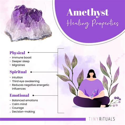 Spirituality and Calm: Some people use amethyst to keep in touch with their spiritual side and stay connected with others. Because the stone promotes calm, it helps people work on projects slowly and deliberately, without rushing, which leads to more successful work. Amethyst is an excellent crystal for creative people because it helps them .... 
