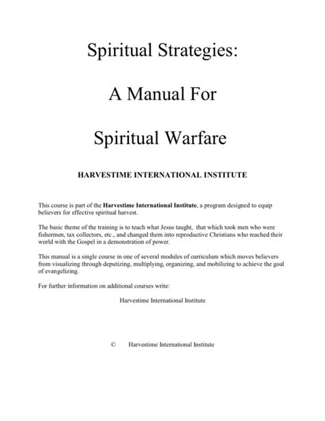 Spiritual strategies a manual for spiritual warfare. - Welding metallurgy sindo kou solution manual.