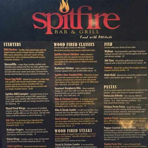 Spitfire fargo. Spitfire Bar & Grill is a wood fired and smoked restaurant in West Fargo, ND. It has won many awards for its food, including best ribs and best steakhouse in Fargo-Moorhead. 