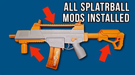 Splatrball mods. Its easy-load magazine holds 400 soft water beads. This KIT includes: - Refurbished water bead blaster. - 20,000 rounds of SplatRBall Ammunition. - Safety glasses. - SplatRBall hydrator. - Two (2) 400 round BLUE magazines. - Two (2) Rechargeable 7.4V 1800mAh batteries with charging cable. - Sling cap. 