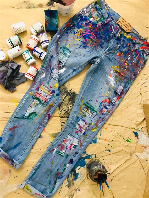 Splatter Jeans - Etsy