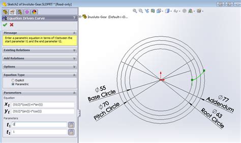 Spline generator solidworks.  The involute curve can be expressed with p...