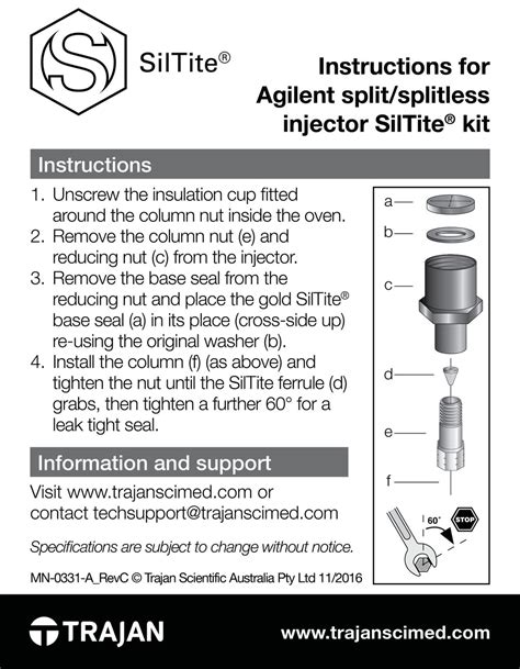 Split/Splitless Injector Starter Kit for Manual Gas Control