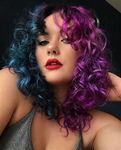 Split Dye Curly Hair - Hair Cuts Ideas - basung.co