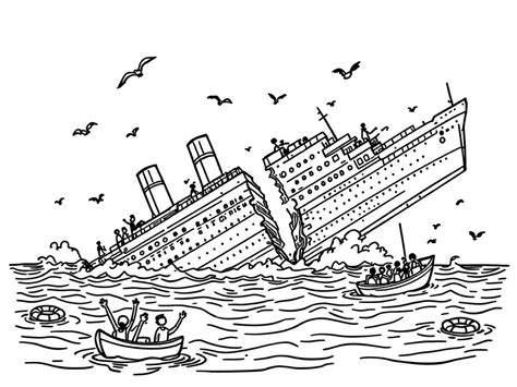 Split Titanic Coloring Pages
