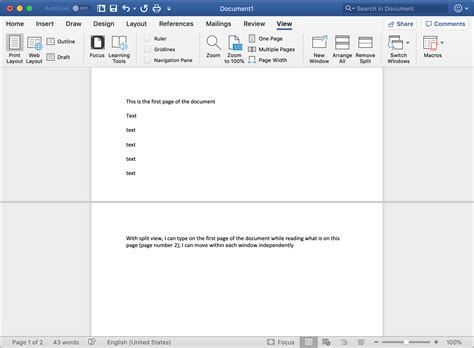 Split View within ONE Pages Document Apple Community