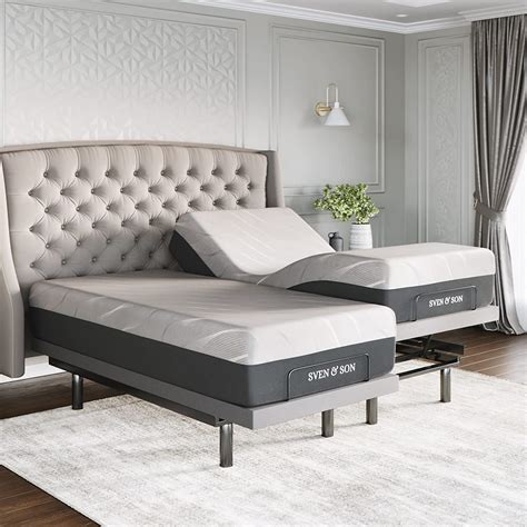 Split king adjustable base. All-in-one Adjustable Bed Bases with Mattress Remote Control, Head and Foot Incline, Massage, Fit for Any Bed Frame (12" Adjustable Bed Base+Mattress, Split King) Options: 3 sizes. $2,39900. Save $500.00 with coupon. FREE delivery Mar 20 - 27. 