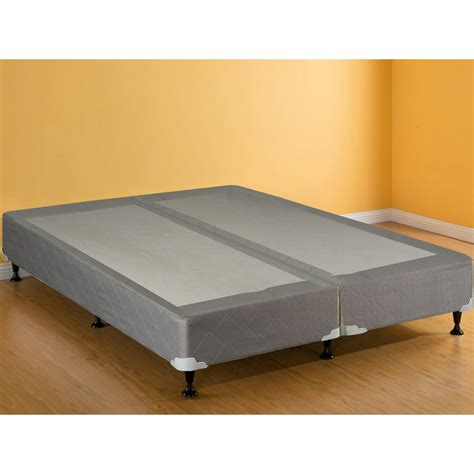 Split queen box spring. Matches a traditional box-spring height. 5" Low. A more modern look that easily fits through narrow stairways. 2" Ultra Low. Sleek profile perfect for platform-style bed frames. ... Queen: 60"x 80" Split Queen: 30" x 80" (each piece/2-piece foundation) King: 38" … 