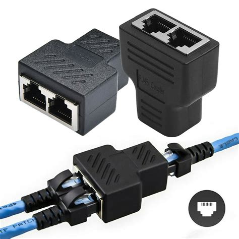 Gigabit Ethernet Splitter, Ethernet Splitter 1 to 2 [2 Devices Simultaneous Networking], 1000Mbps Network Extension with USB Power Cable, 8P8C LAN Interface Internet …