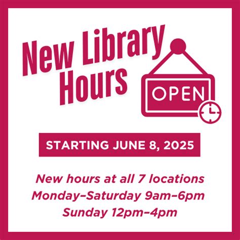 Spokane City Library Hours (2025)
