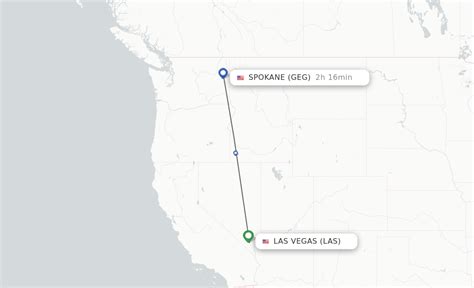 The calculation of flight time is based on the straight line distance from Spokane, WA to Las Vegas, NV ("as the crow flies"), which is about 802 miles or 1 290 kilometers. Your trip begins in Spokane, Washington. It ends in Las Vegas, Nevada. Your flight direction from Spokane, WA to Las Vegas, NV is South (171 degrees from North). The flight .... 