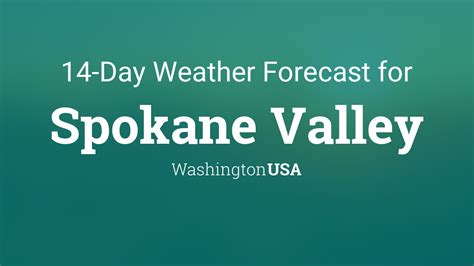 Spokane Valley, WA Weather Forecast and Conditions - The Weather Channel | Weather.com. As of 4:48 pm PST. 39°. Cloudy. Day 41° • Night 33°. Watch: Police …. Spokane valley weather 15 day forecast%22