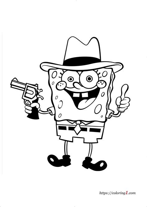 Spongebob Gangster Coloring Pages