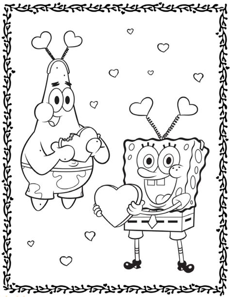 Spongebob Valentines Coloring Pages