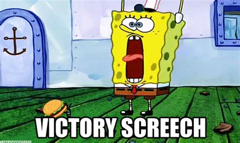 The perfect Spongebob Squarepants Spongebob Victory Screech Animated GIF for your conversation. Discover and Share the best GIFs on Tenor. Tenor.com has been translated based on your browser's language setting.. 