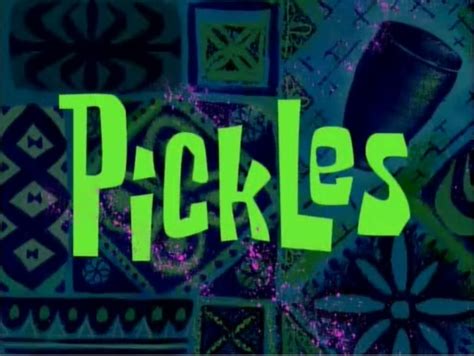 List of episode galleries. This article is a gallery of screenshots taken from the SpongeBob SquarePants episode "Pickles" from season 1, which aired on August 21, 1999 . Categories. Languages. Community content is available …