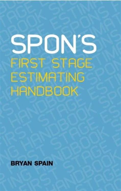 Spons first stage estimating handbook second edition spons estimating costs guides. - For en person med verbale pupiller.