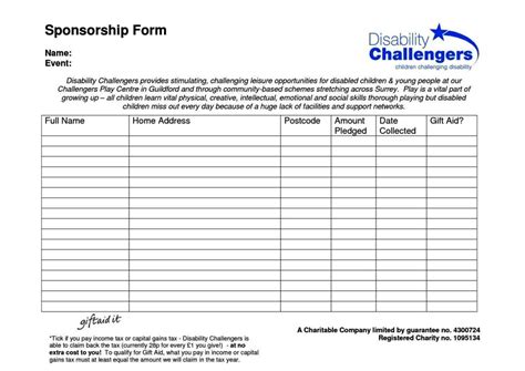 Sponsor Form Template Word SampleTemplatess SampleTemplatess