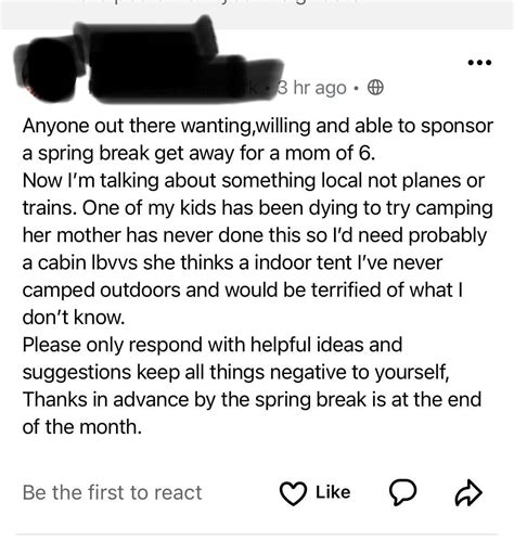 Sponsor my spring break : r/ChoosingBeggars