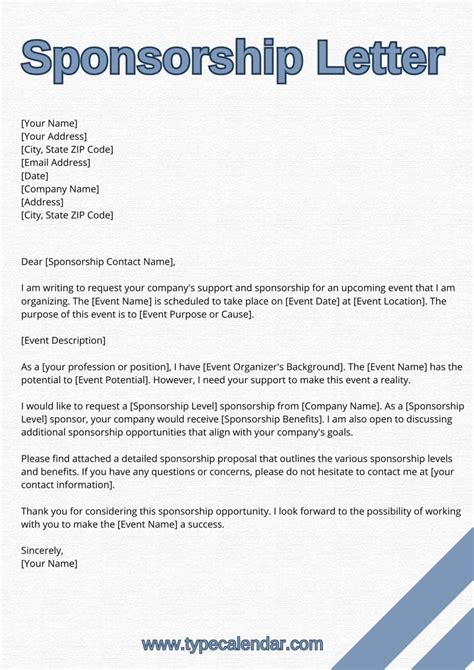 Sponsorship Letter - 15+ Examples, Format, Sample Examples