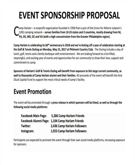 Sponsorship Proposal Examples 15+ in PDF Google Docs Pages MS