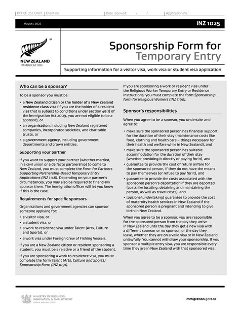Sponsorship form for temporary entry inz 1025. - Vbscript for the world wide web visual quickstart guide.