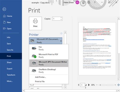 Spool - Microsoft Print to PDF, Microsoft XPS Document Writer