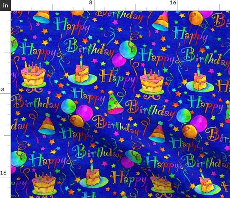 Spoonflower Fabric - Kids, Birthday Party, Happy Birthday, …