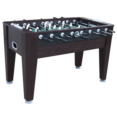 Sport craft foosball table. The Aurora foosball table has a futuristic looking design that features robot designed players instead of the traditional man. The Aurora is a fairly solid table in terms of leg design for this price range of a table. However it falls short of many of the foosball table features and qualities we look for when analyzing a table for performance. 