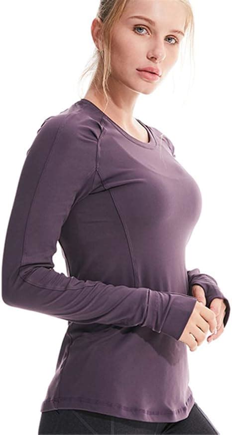 Sports Tops with Thumb Holes, Long Sleeve Exercise Top …