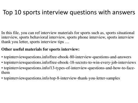 Sports captain interview questions and answers pdf