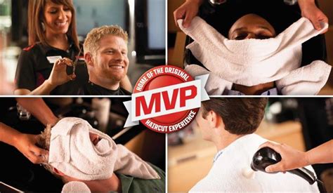 Our signature haircut service. Nothing comes close to making you feel like an MVP quite like our MVP Experience. After your precision MVP haircut, enjoy our legendary hot steamed towel, invigorating massaging shampoo and relaxing neck and shoulder treatment. The only thing that could possibly make it better is if you double it.. 