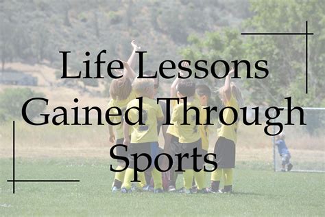 Yet there is much more to be gained from the sports experience than a winning record. When children and teens are involved in sports, they are able to learn and put into practice values that will stay with them for the rest of their lives. Good sportsmanship is one of the life lessons that children can learn from sports.. 