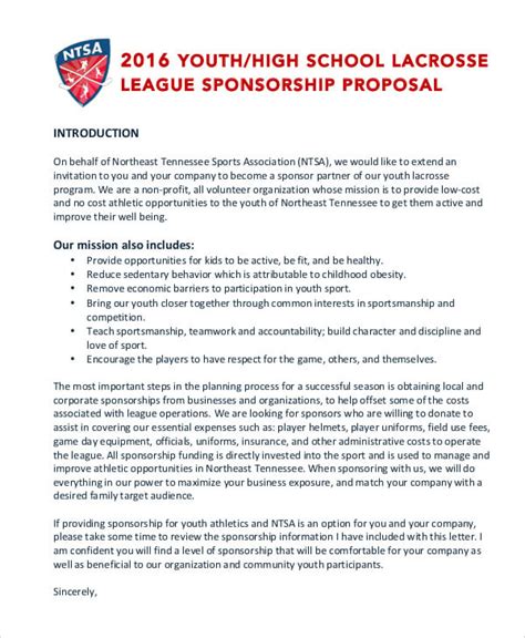 Sponsorship Proposal Cover Letter Example. assets.usta.com. Details. File Format. PDF. Size: 24 KB. Download. Indeed, there are numerous ways of writing a sponsorship letter. Some of the more notable types of sponsorship letters will be discussed in this article.. 