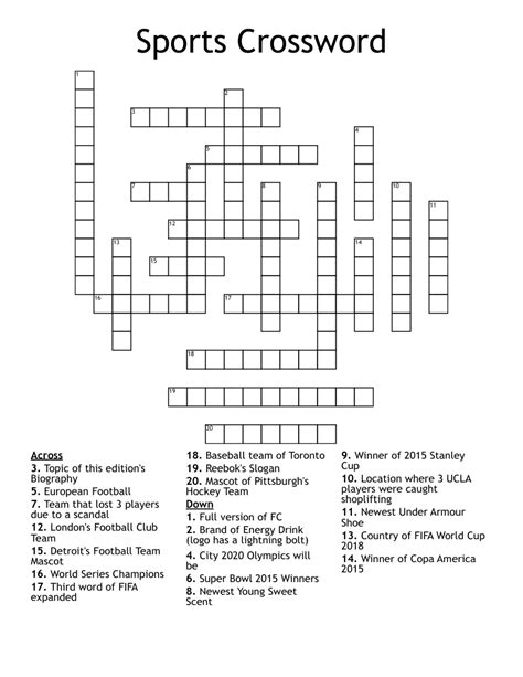 Sportswear logo crossword clue. Answers for Sports logo since 1972 crossword clue, 6 letters. Search for crossword clues found in the Daily Celebrity, NY Times, Daily Mirror, Telegraph and major publications. Find clues for Sports logo since 1972 or most any crossword answer or clues for crossword answers. 
