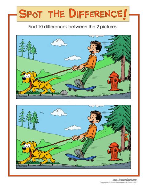 Spot the Difference. Find the Difference is an engaging game that tests your attention and concentration skills as you search for 10 differences in various pictures. Sharpen your observation abilities, enhance visual thinking, boost memory, reduce stress, and improve concentration. With no time limit, this game is suitable for all ages and .... 