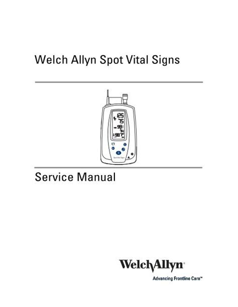 Spot vital signs service manual 718448. - Digital fabrication in architecture engineering and construction.