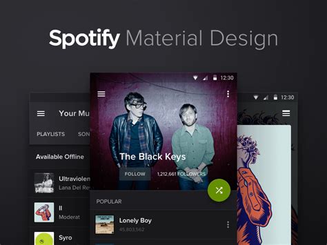 Spotify Material Design [Concept] Sketch Resource for Sketch Image Zoom