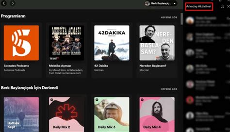 Spotify arkadaş aktivitesi açma