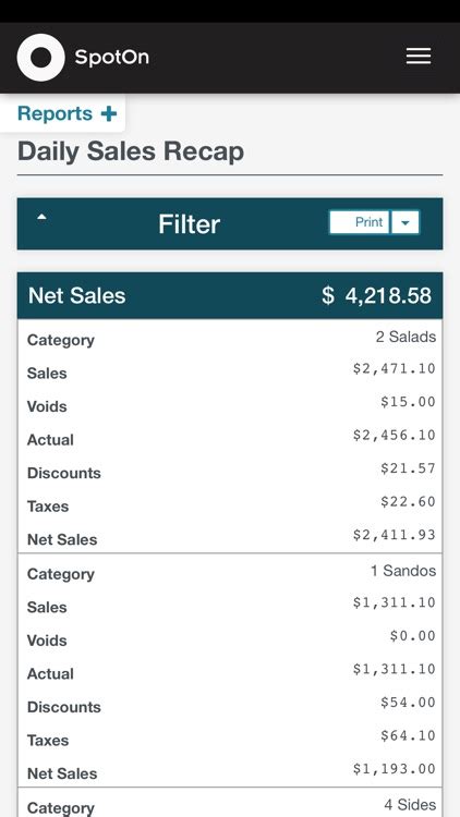 Spoton restaurant reports. ‎SpotOn Restaurant is a powerful web-based point of sale system enabling a fast-growing list of restaurants to do business successfully. SpotOn Restaurant Reports provides a detailed view into your restaurant data, allowing you to get the information you need in a simple interface. This mobile app e… 
