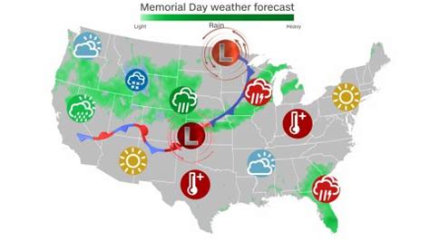 Spotty storms ahead of wetter weather Memorial Day