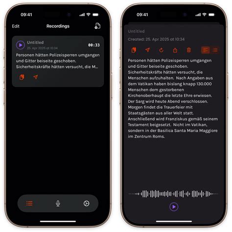 Sprache zu Text App iPhone