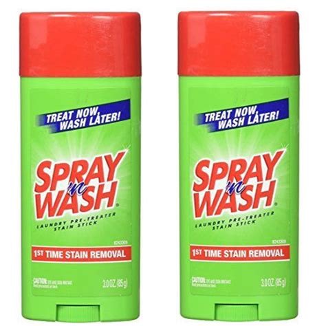 Spray and wash stain stick. The Spray ‘n Wash family of laundry stain removal products solve your tough stain problems the first time around, saving you time and money. Removes Over 100 Stains Spray ‘n Wash Pre-Treat Laundry Stain Remover works better to remove over 100 stains (*vs previous trigger formula), including notoriously difficult to remove ones like … 