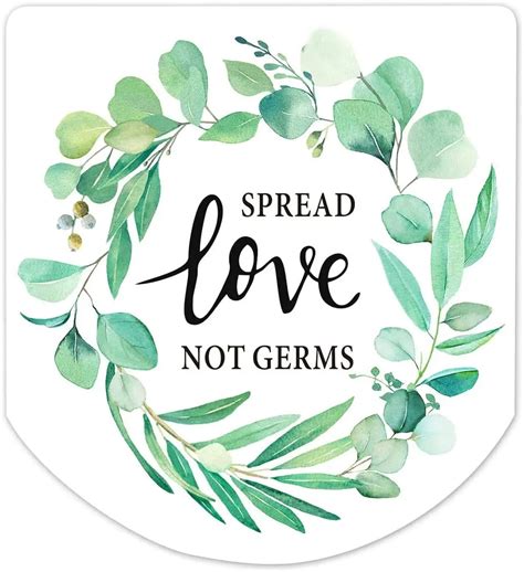 Spread Love Not Germs Circle Tags
