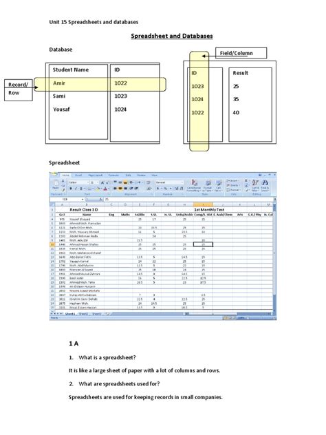Spread Sheet Feature PDF Spreadsheet Databases