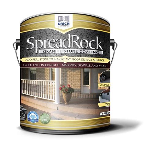 Spreadrock paint. The new Mocha, Anvil and Ice Grey colors add richer, darker color options to the real stone coatings selection. SpreadRock has exceptional decorative and protective benefits when applied to concrete, masonry and other surfaces. The coating can be spread on with an easy trowel application on both horizontal and vertical surfaces. 