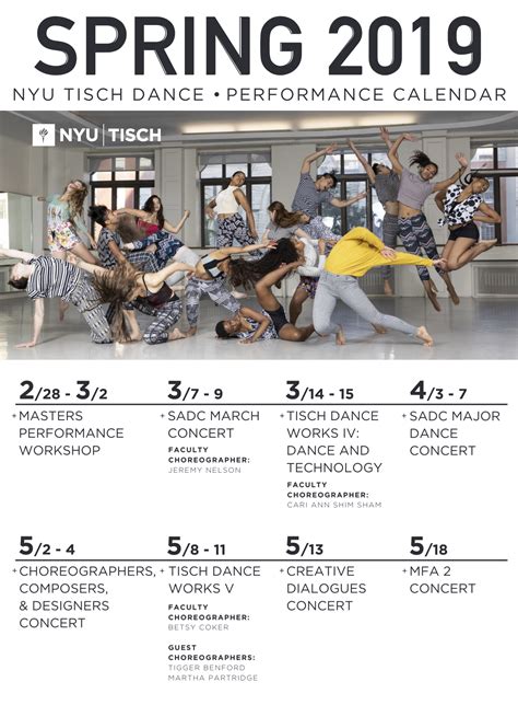 Spring 2019 Performance Calendar