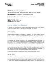 Spring 2024 syllabus - CS 6260 Applied Cryptography …